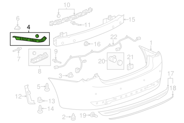 Guia de bumper trasero conductor Cruze 11/15 - Imagen 3