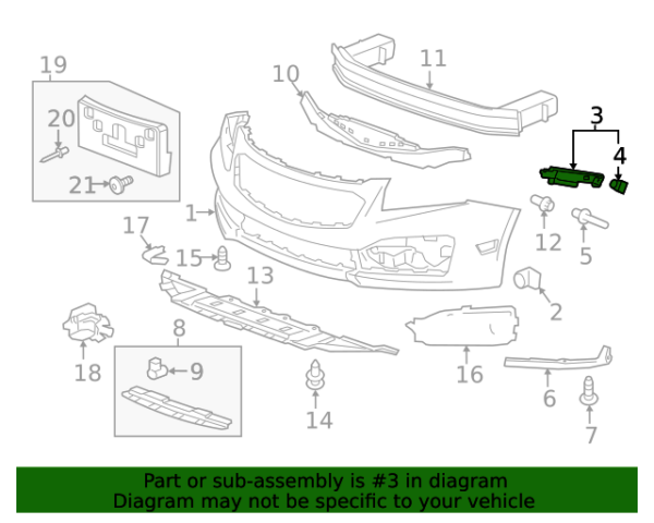 Guia de bumper pasajero Cruze 11/15 - Imagen 2
